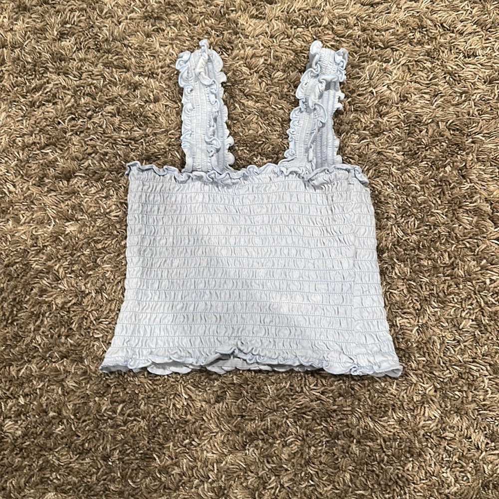 Hollister ruffled square neck crop top